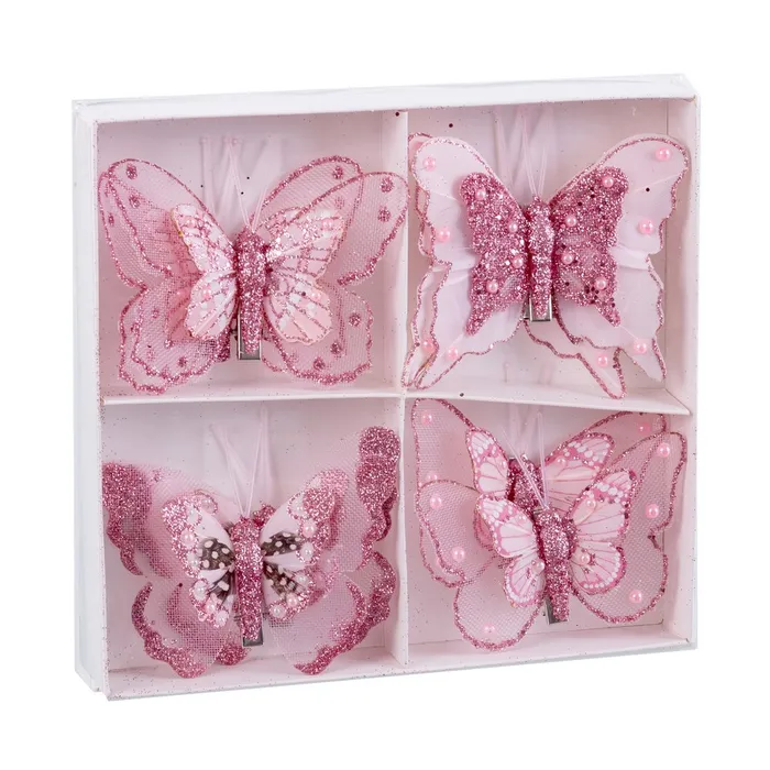 SET DE 8 MARIPOSAS CON PLUMITAS