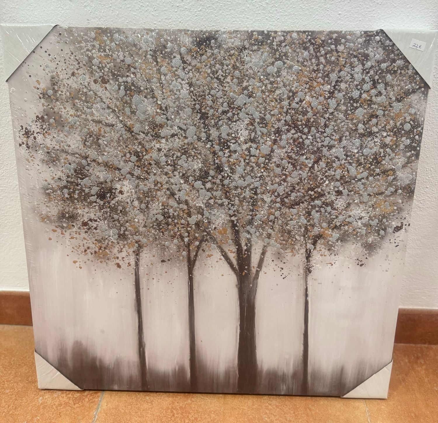CUADRO LIENZO ÁRBOL PLATA