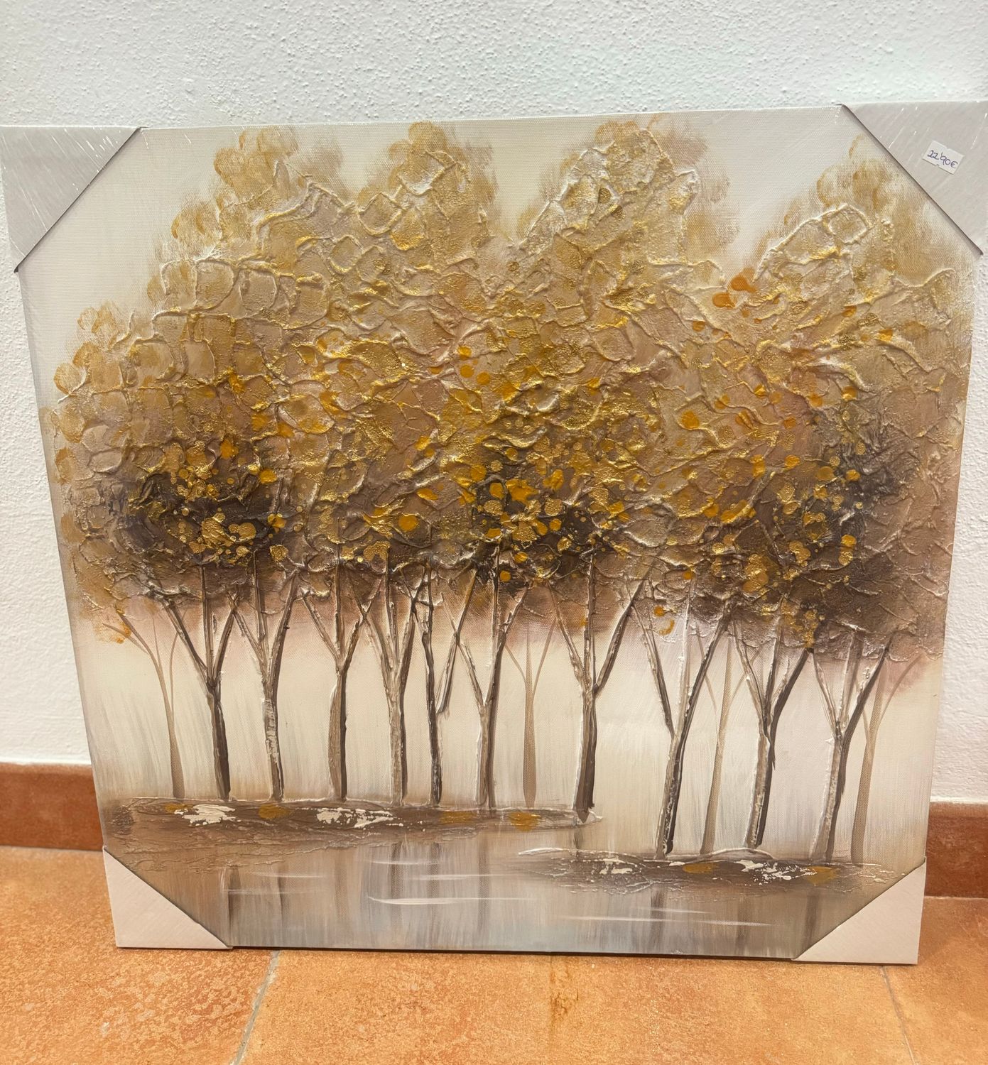 CUADRO LIENZO ÁRBOL DORADO