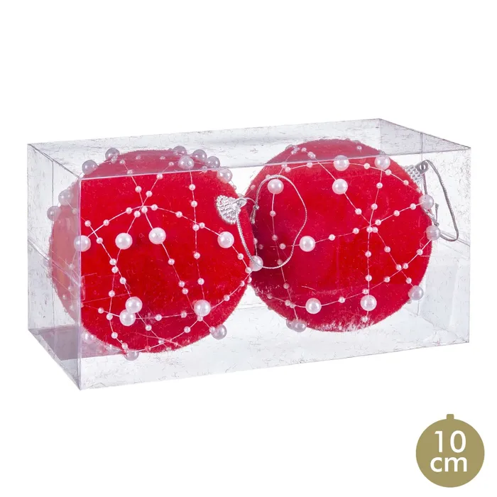 SET DE 2 BOLAS FOAM PERLAS ROJA