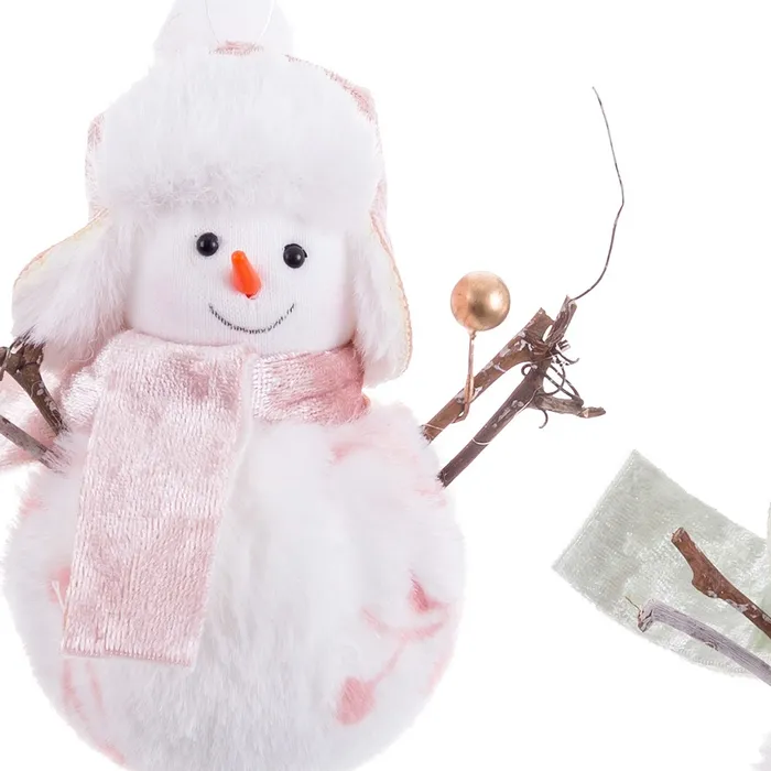 COLGANTE MUÑECO NIEVE TEJIDO