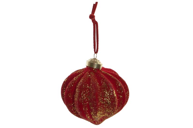 BOLA DECORACIÓN FLOCADO ROJO