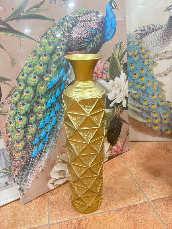 JARRÓN METAL DORADO