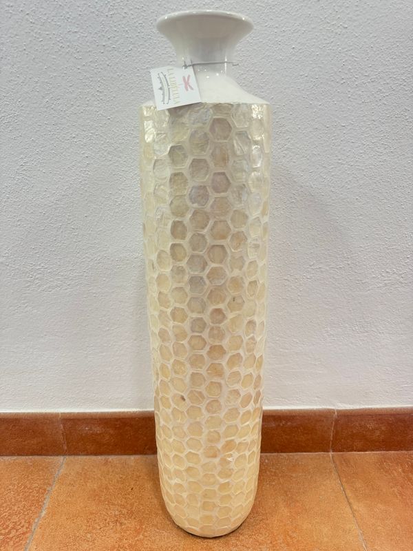 JARRÓN NÁCAR BEIGE