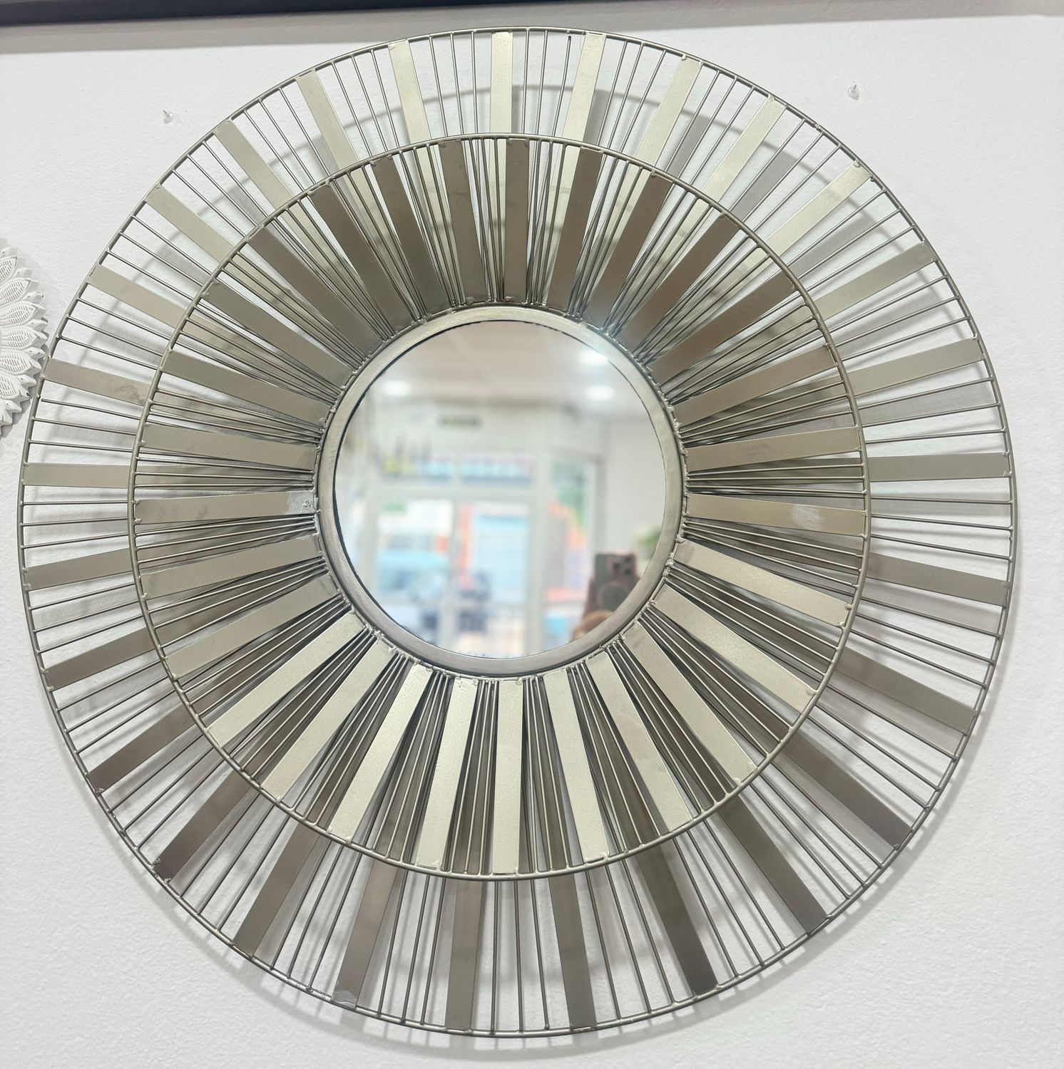 ESPEJO METAL PLATA