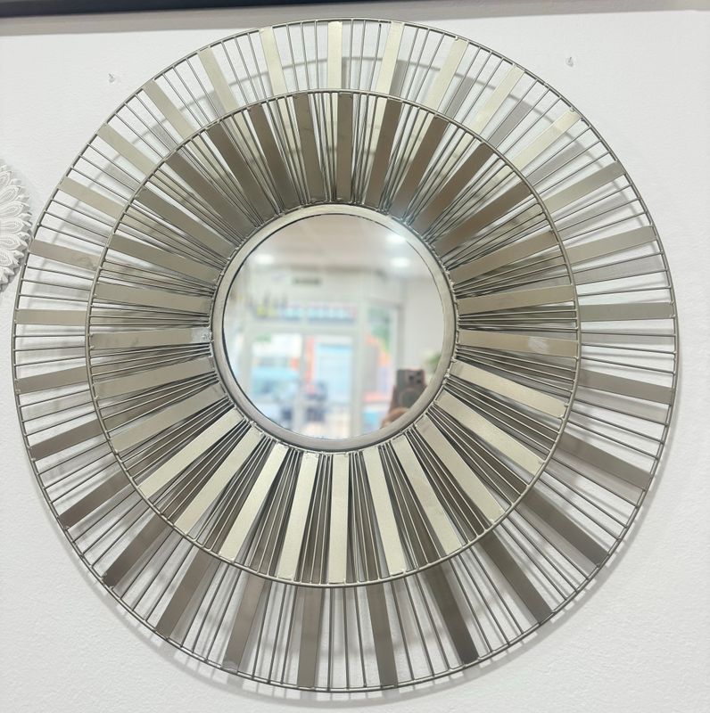 ESPEJO METAL PLATA