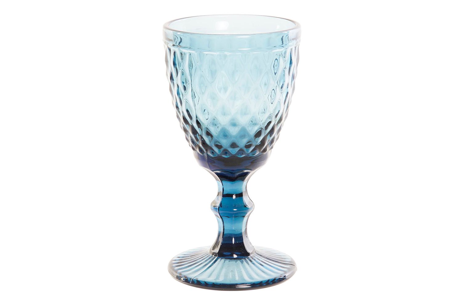 SET DE 6 COPAS CRISTAL GRABADO AZUL