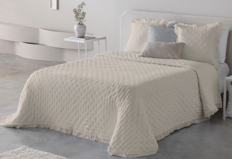 COLCHA ADELINA LINO (PARA CAMA DE 135 cm.)