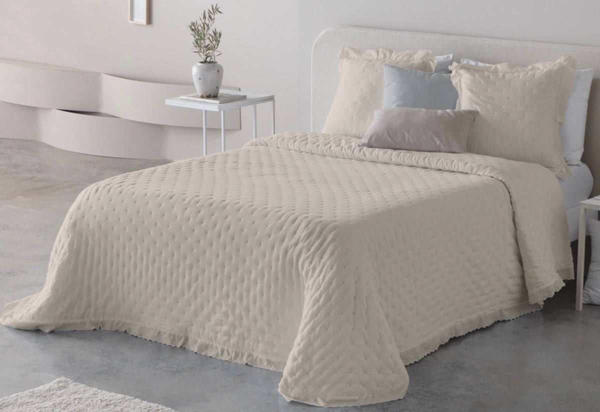 COLCHA ADELINA LINO (PARA CAMA DE 105 cm.)