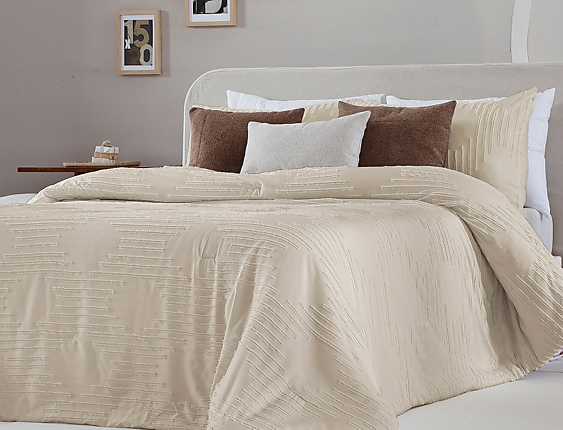 EDREDÓN BOUTI CHARLIS BEIGE (PARA CAMA DE 180 cm.)