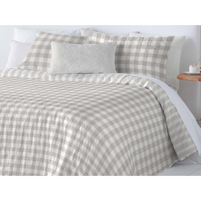 EDREDÓN SLOAM REVERSIBLE VICHY BEIGE (PARA CAMA Y PARA DE 135 cm.)