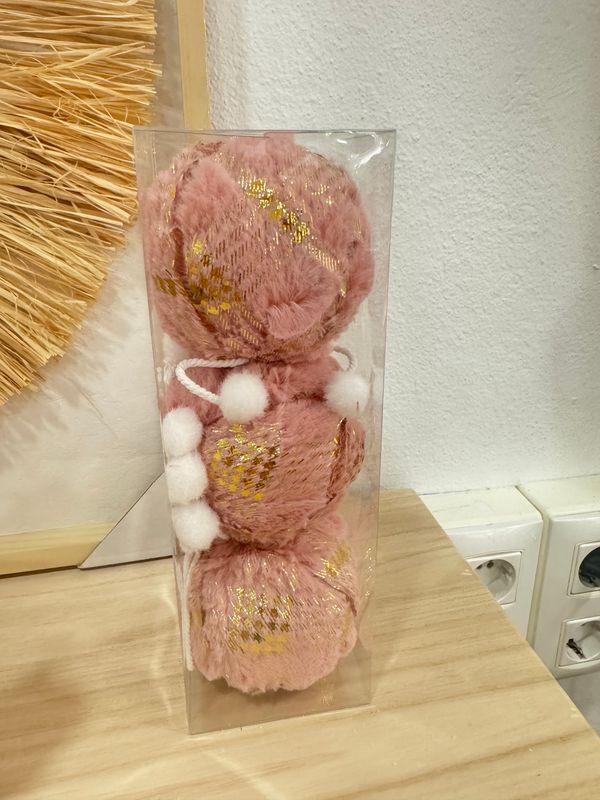 SET DE 3 BOLAS ROSAS