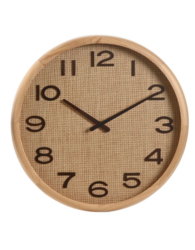 RELOJ PARED MADERA RATÁN