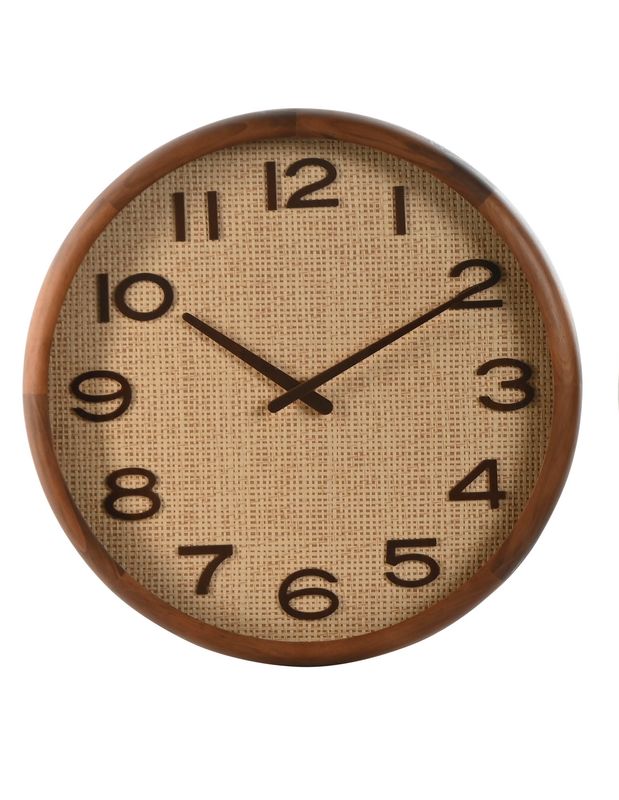 RELOJ PARED MADERA RATÁN
