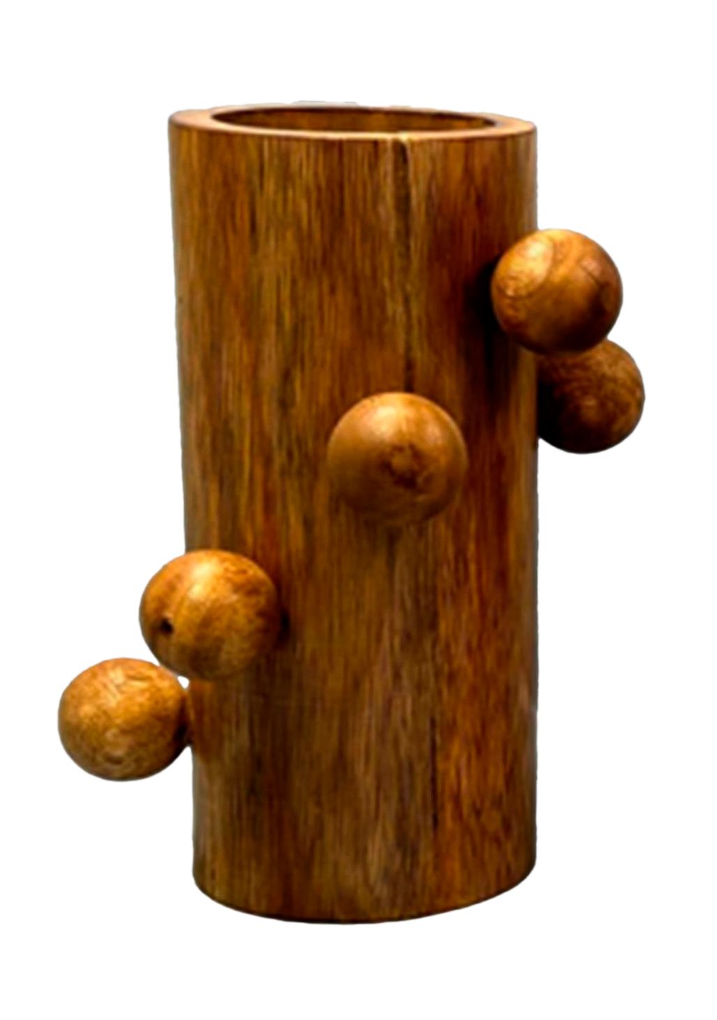 JARRÓN MADERA DE MANGO BOLAS