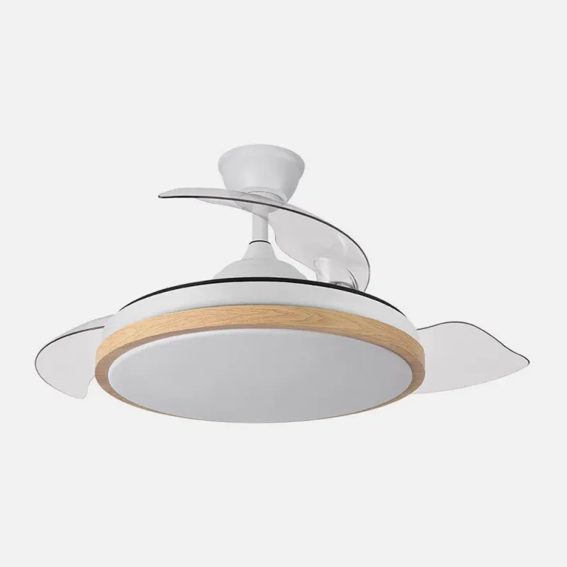 VENTILADOR EVROS BLANCO/MADERA