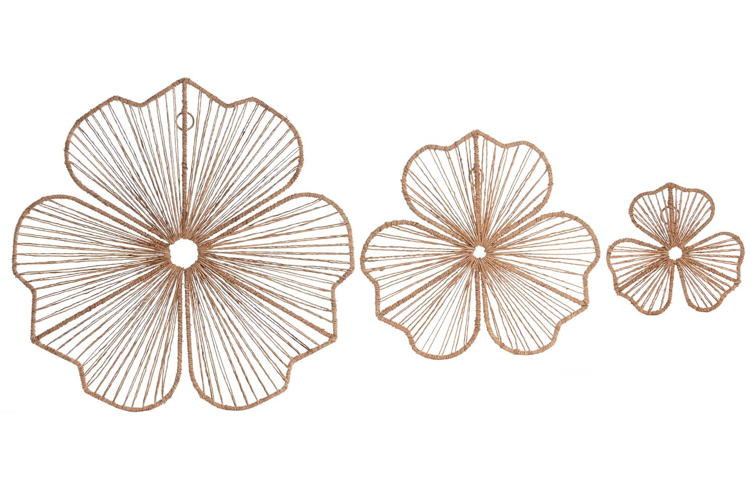 SET DE 3 DECORACIONES DE PARED FLORDE YUTE