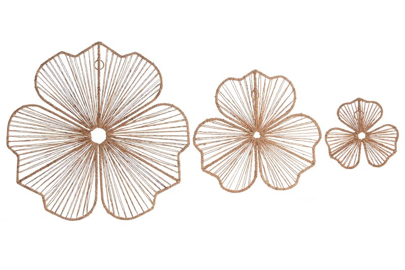 SET DE 3 DECORACIONES DE PARED FLORDE YUTE