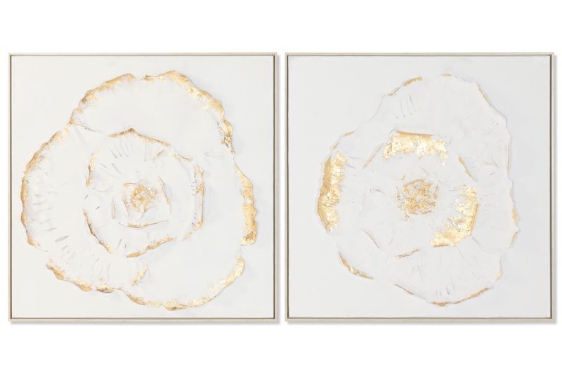 SET DE 2 CUADROS RELIEVE FLOR