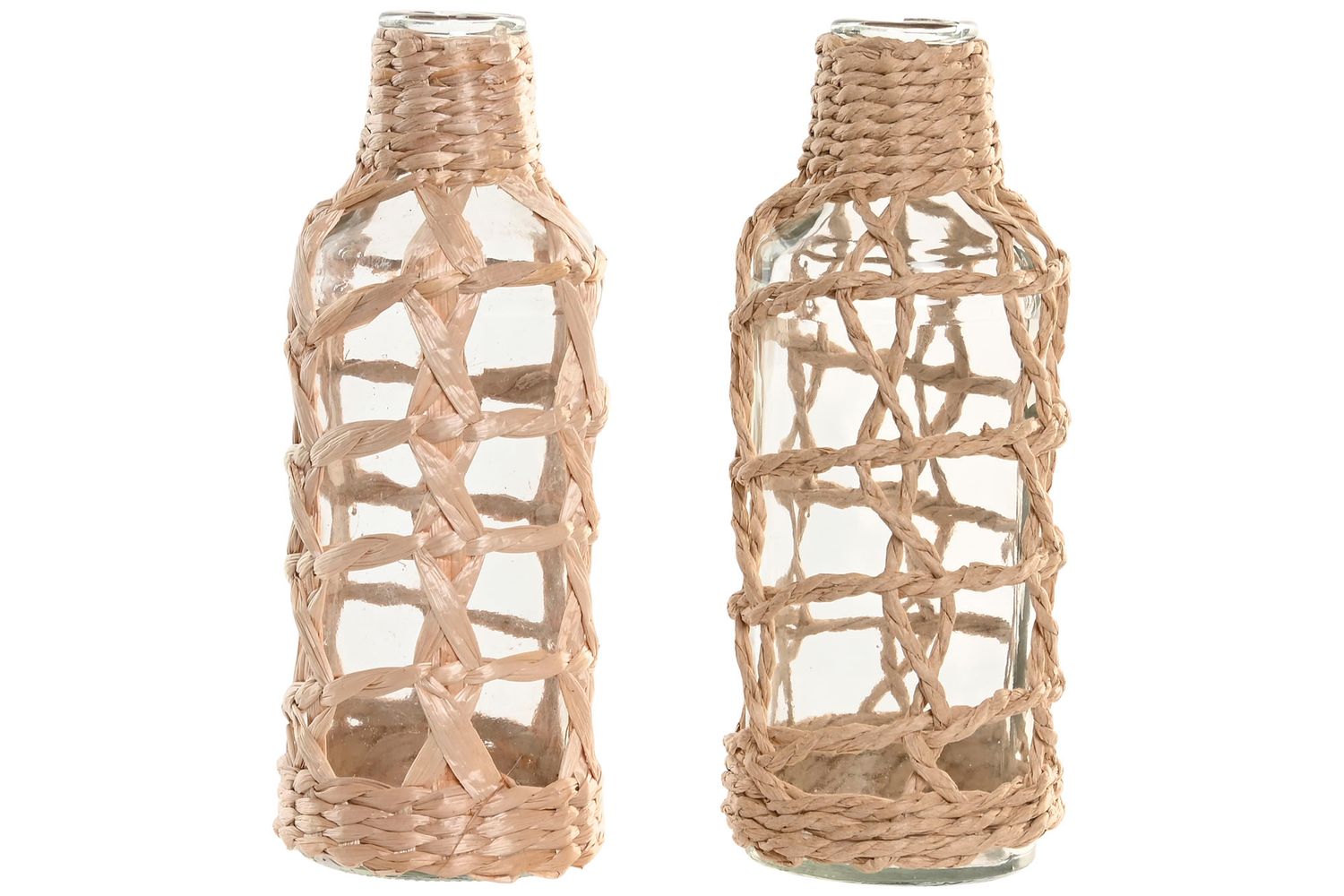 LOTE DE 2 JARRONES DE FIBRA