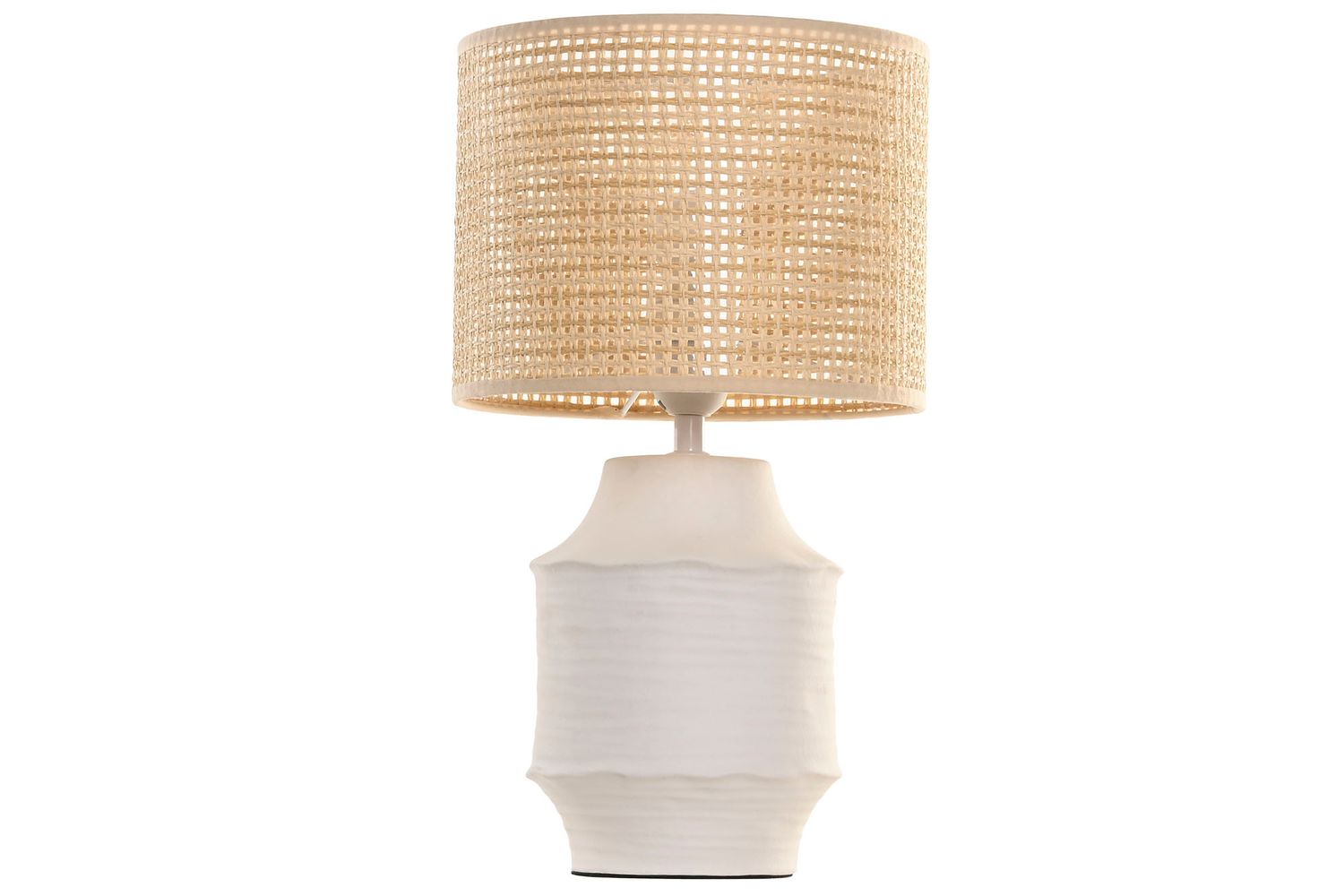 LÁMPARA SOBREMESA CERÁMICA Y RATÁN