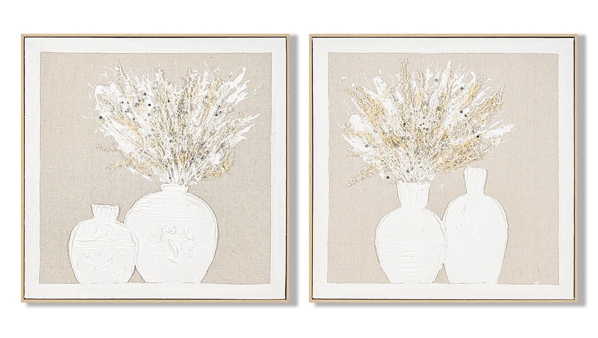 SET DE 2 CUADROS JARRONES RELIEVE