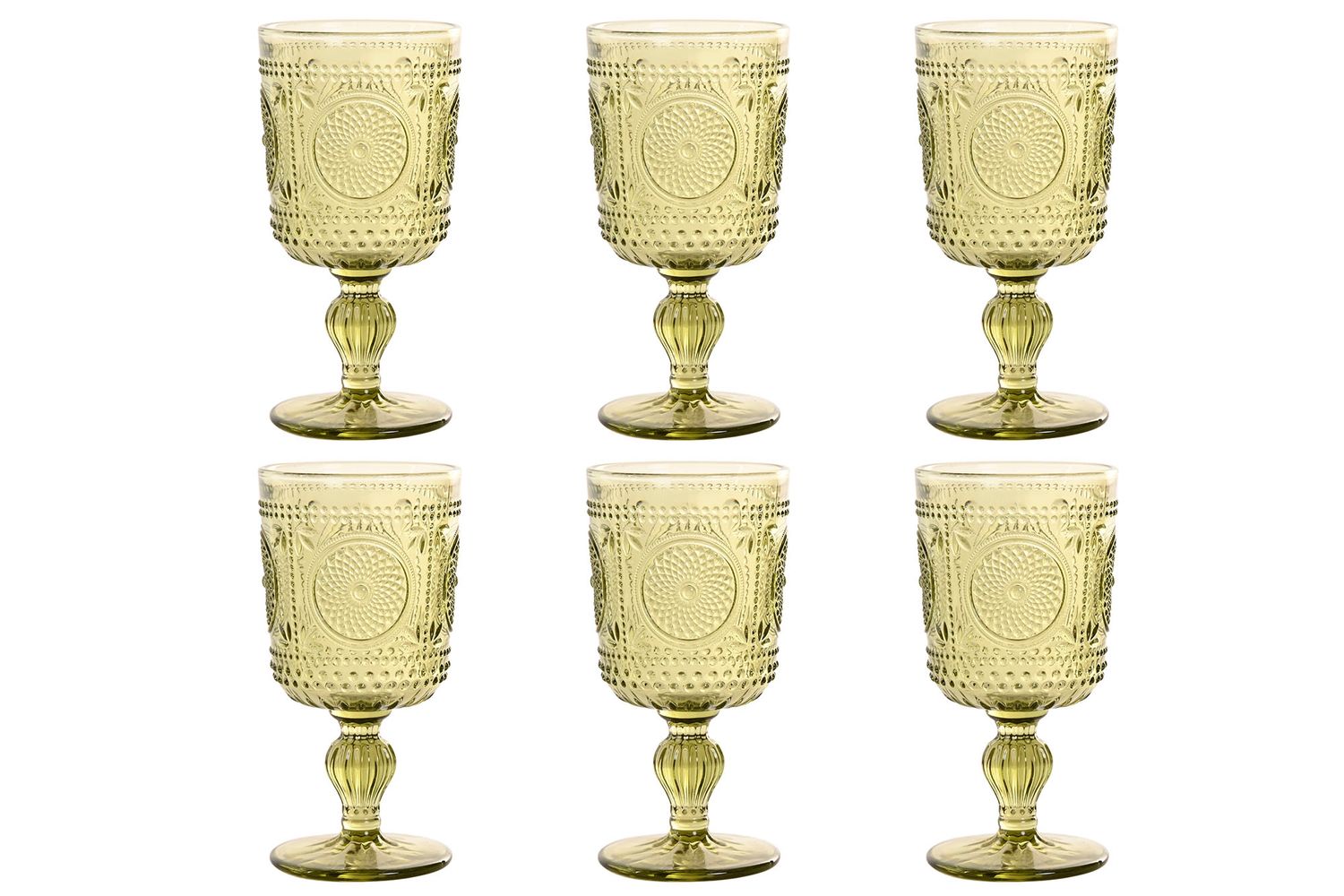 SET DE 6 COPAS CRISTAL GRABADO RELIEVE
