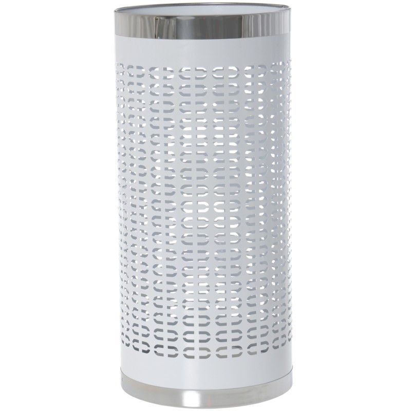 PARAGÜERO METAL BLANCO CON BORDE ACERO INOXIDABLE