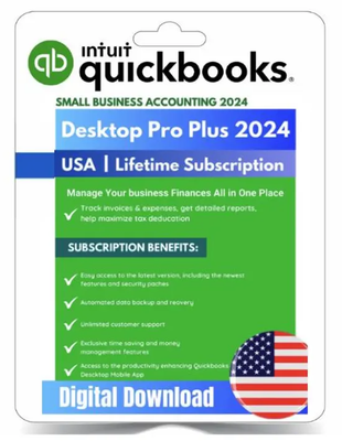 Quickbooks Desktop Pro Plus 2024 | Lifetime License | US VERSION |