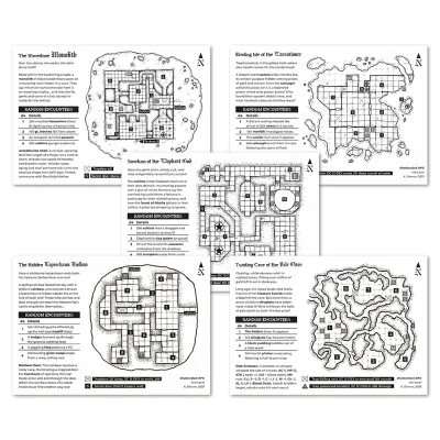 Shadowdark RPG 5 Adventures (Printed Leaflets) Shadowdark RPG 5 Adventures (Printed Leaflets)