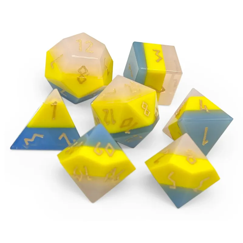 Zircon Pride Dice Pansexual - 7 Piece RPG Set