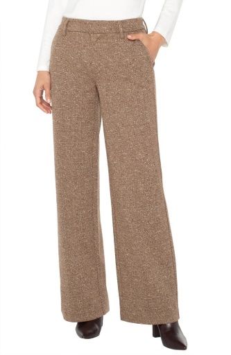 kelsey wide leg trouser 31in ins, Colour: brn/cml hrngbne, Size: 4