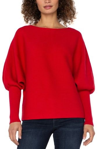 long slv boat neck dolman sweater