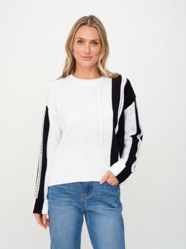 SIX RUBY | STRIPED C/B SWEATER, Size: XS