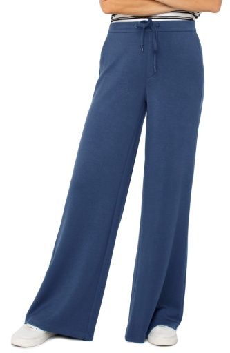 pull on wide leg trouser, Colour: prussian blue, Size: XS