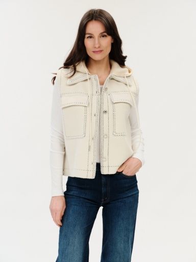 SF1209 TOMMIE | EXPOSED STITCH VEST, Colour: CREAM, Size: XS