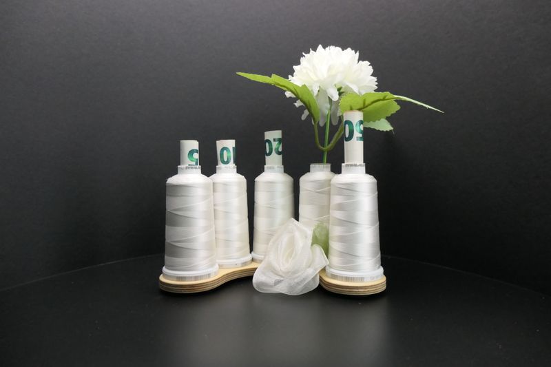 Aufbewahrung Geldgeschenke (5er) weiß mit Blüte