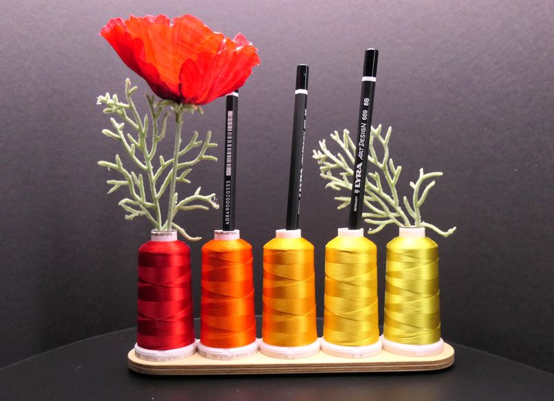 Stiftehalter/ Vase (5er) rot-gelb