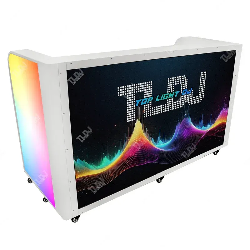Prism DJ Booth Foldable Facade with 65"LED TV