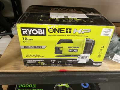 Ryobi ONE+ HP 18V 1/4 hp Battery Transfer Pump w/ 2.0 Ah Battery and Charger