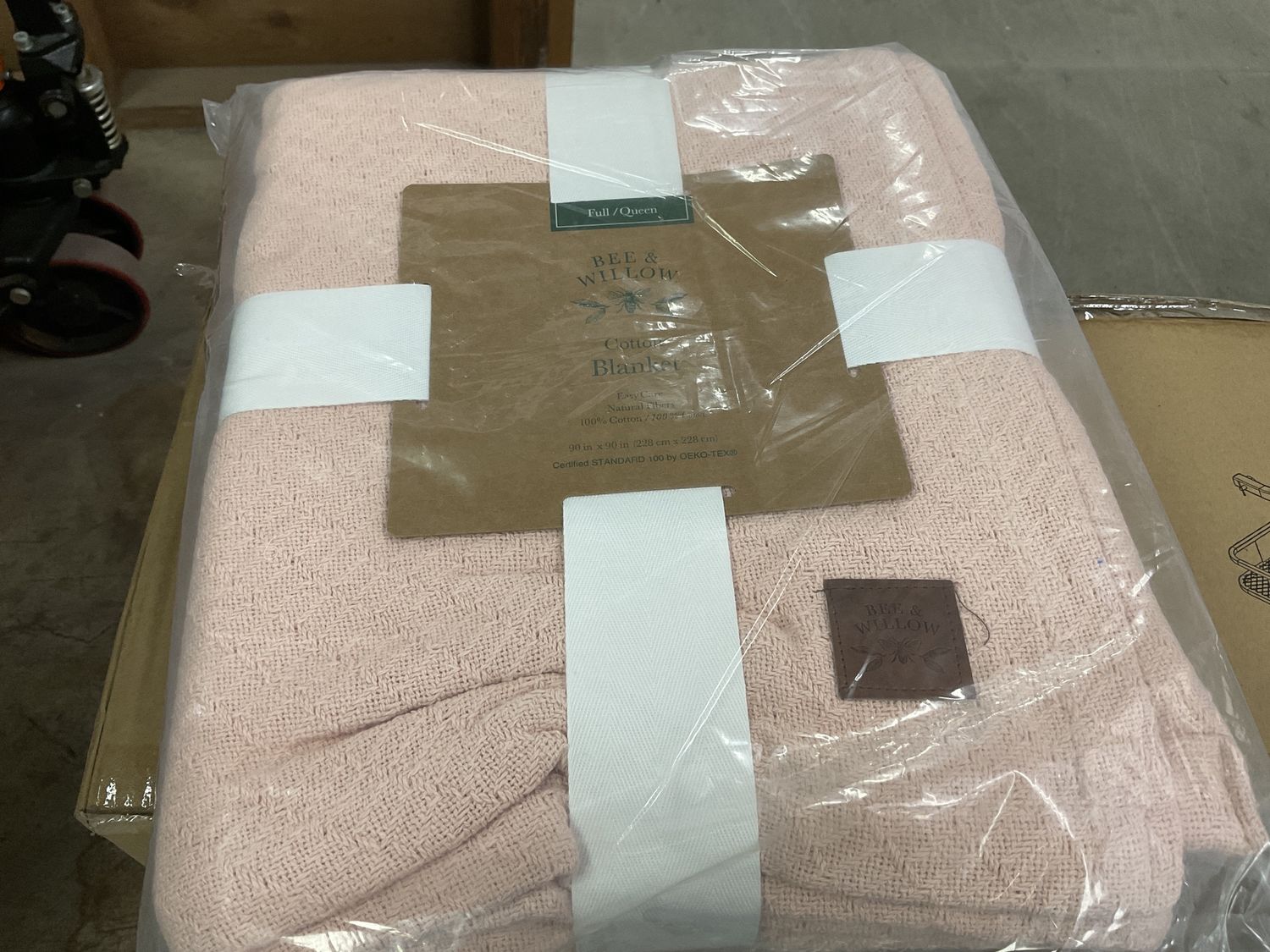 Bee &amp; Willow Full/Queen Pink Cotton Knit Blanket