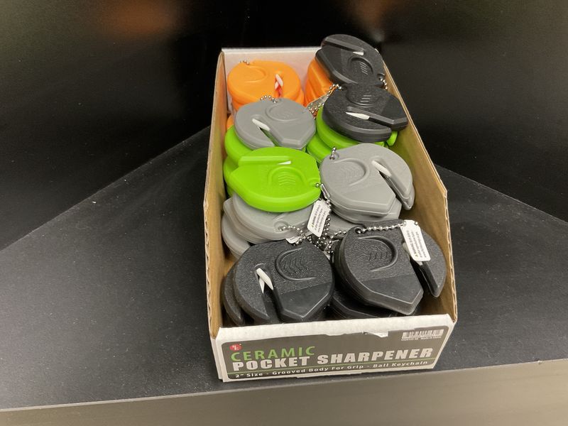 Mini ceramic sharpener with ball key chain