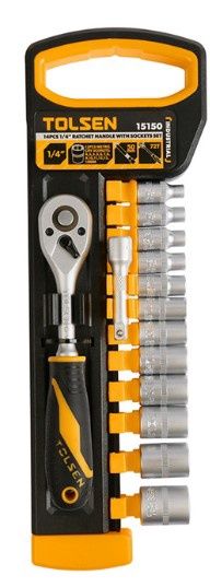 14PCS 1/4″ RATCHET HANDLE WITH SOCKET SET