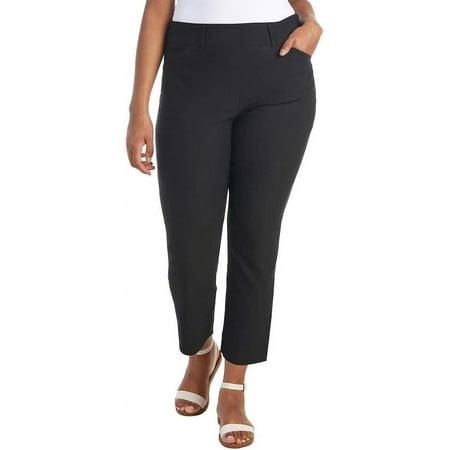 Hilary Radley Women Mid-Rise Stretch Pull-On Ankle Pant (Black