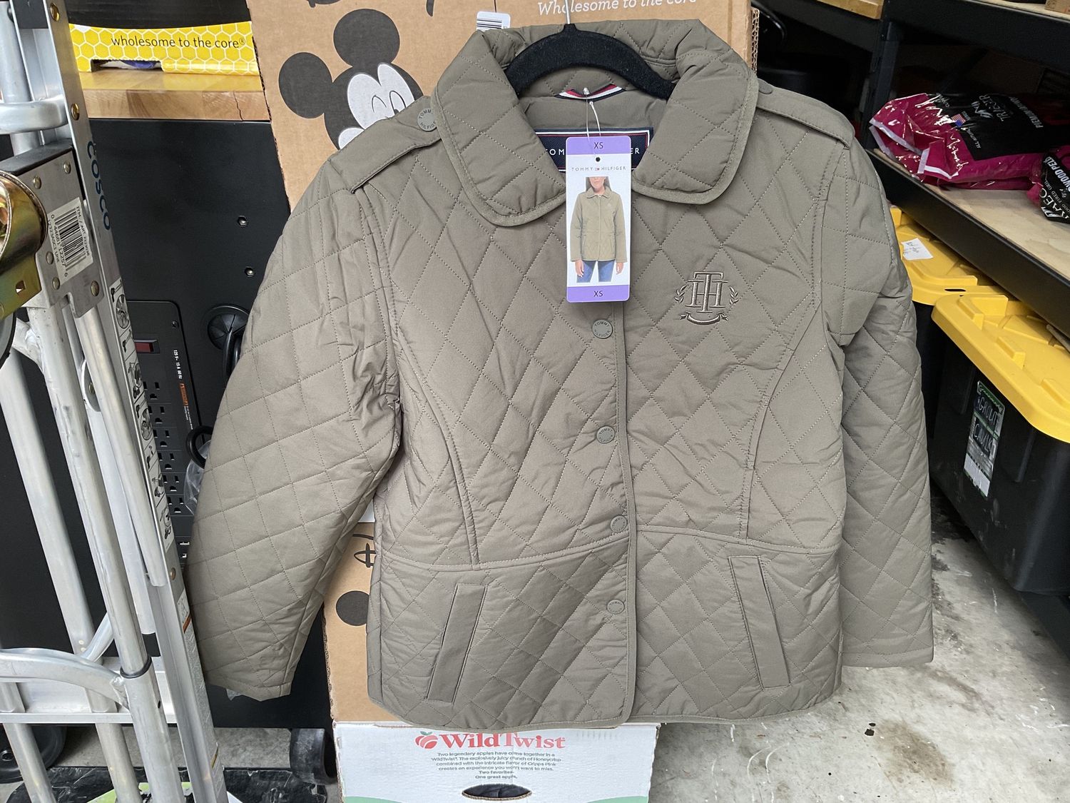 Tommy Hilfiger Ladies&#39; Quilted Jacket Juniper (Green). XS, (cream) L