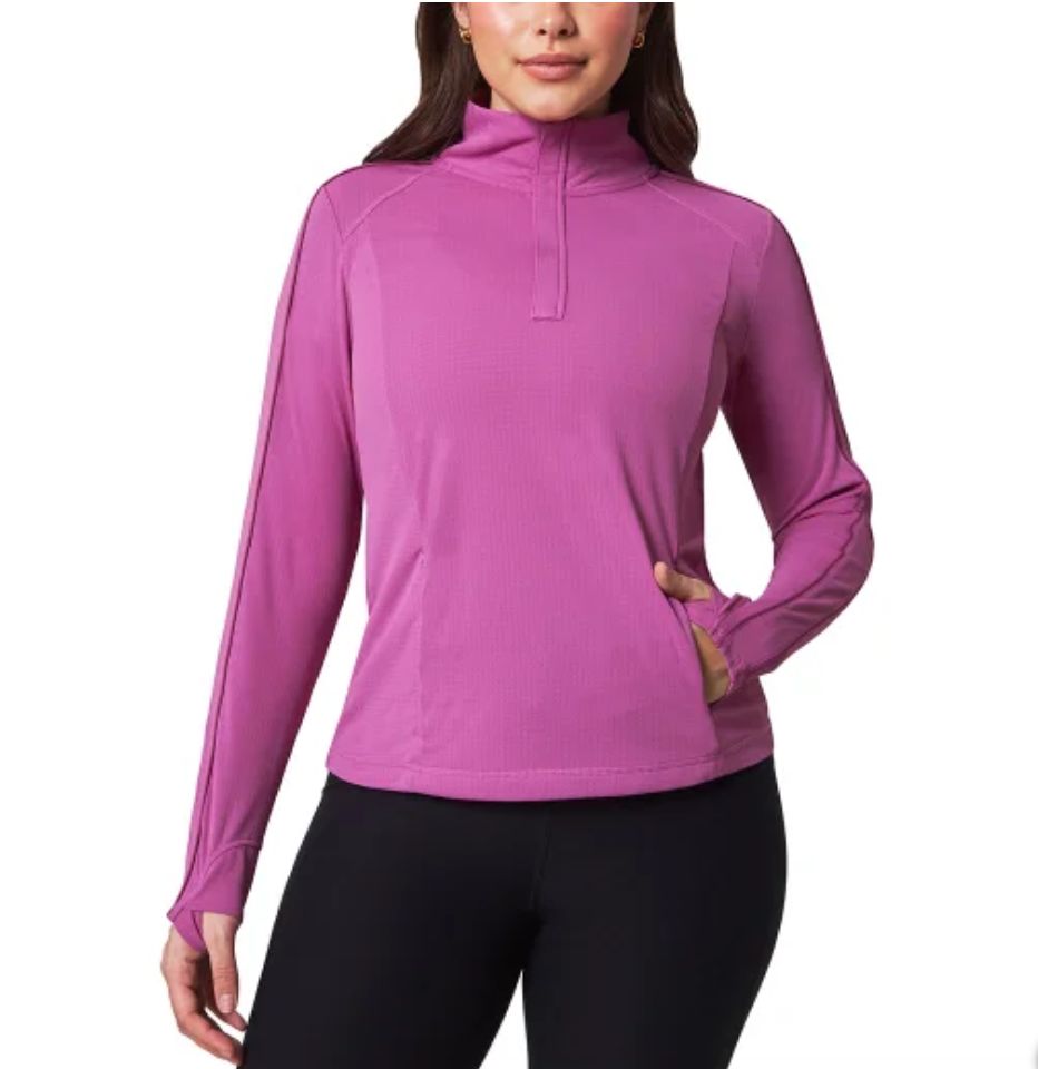 MONDETTA ACTIVE ZIP LONG SLEEVE TOP - Retail $12.99