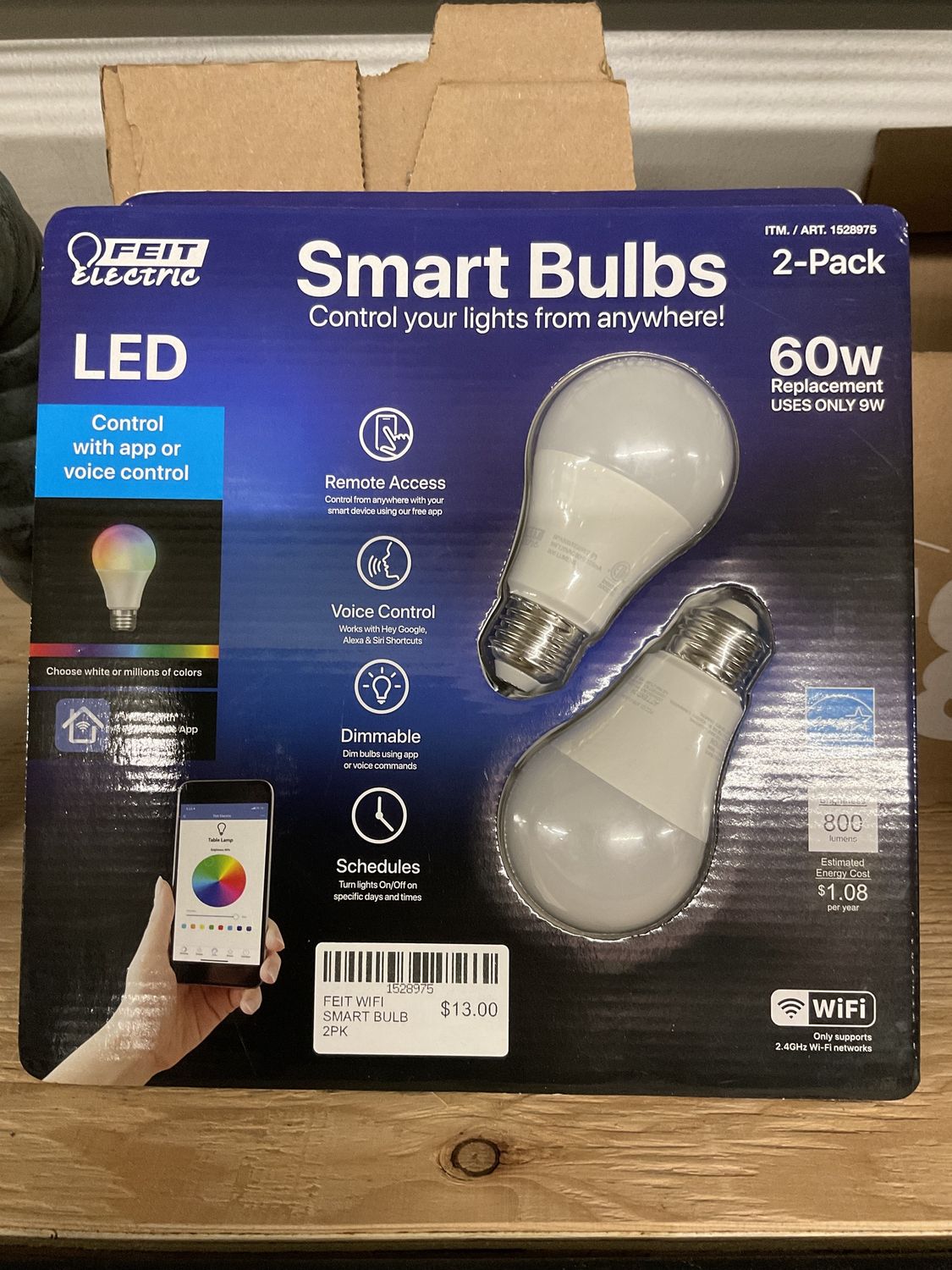 FEIT WIFI SMART BULB 2PK