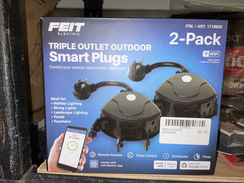 FEIT Electric Triple Outlet Outdoor Smart Plugs 2 pk