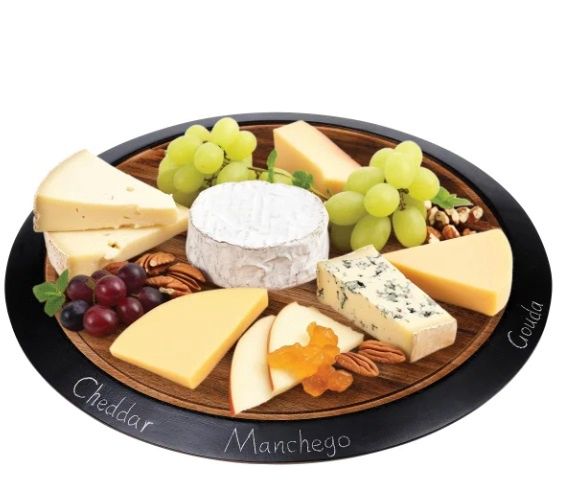 BirdRock Home Lazy Susan with Chalkboard Edge