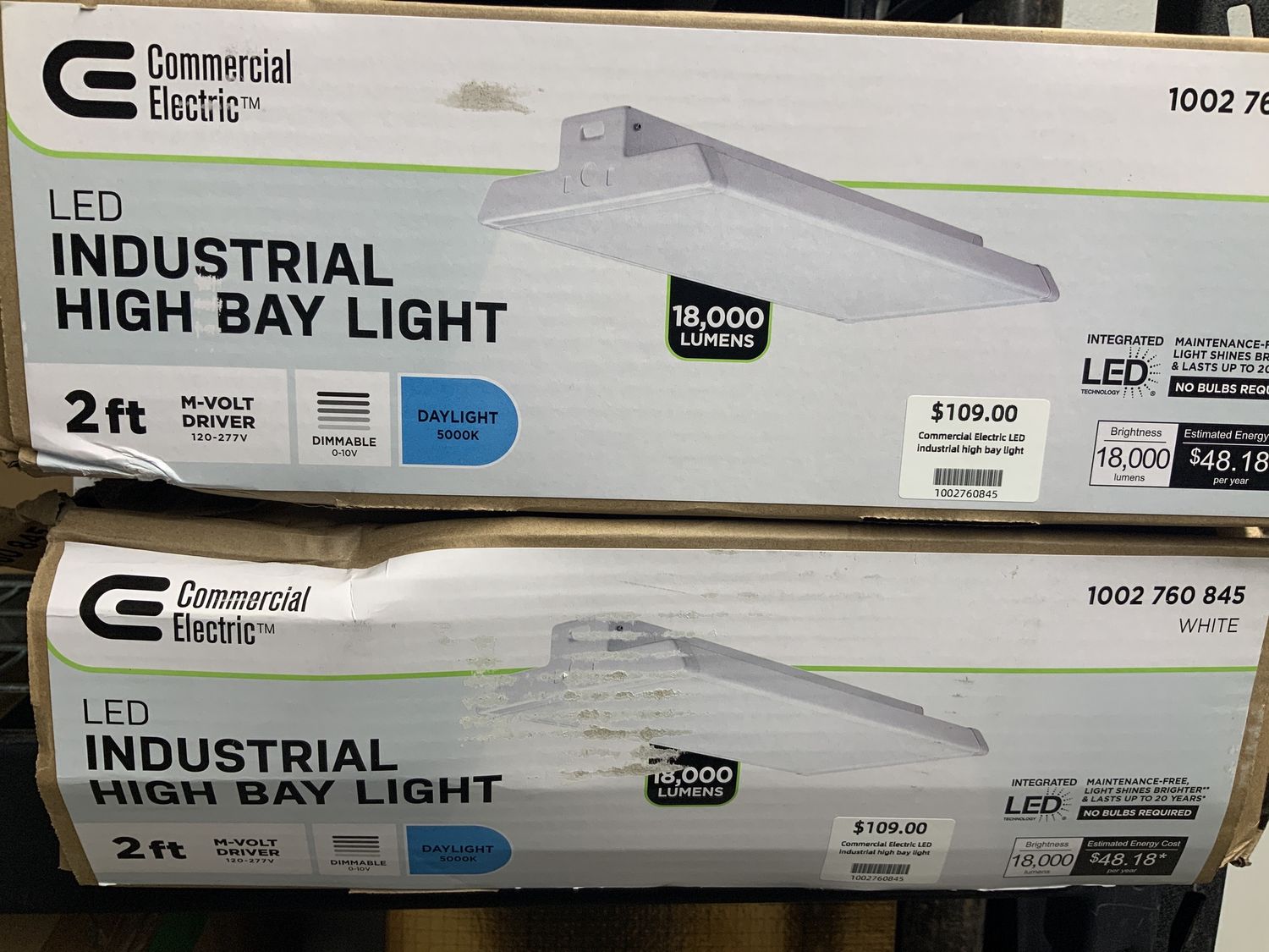 Commercial 2 Feet 400-Watt LED Dimmable White Light